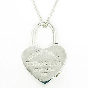 Tiffany Co to Heart Lock Pendant Necklace Sterling Silver